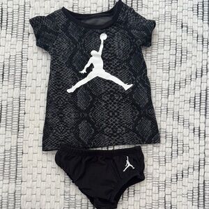 Jordan Black Snakeskin Newborn Baby Set